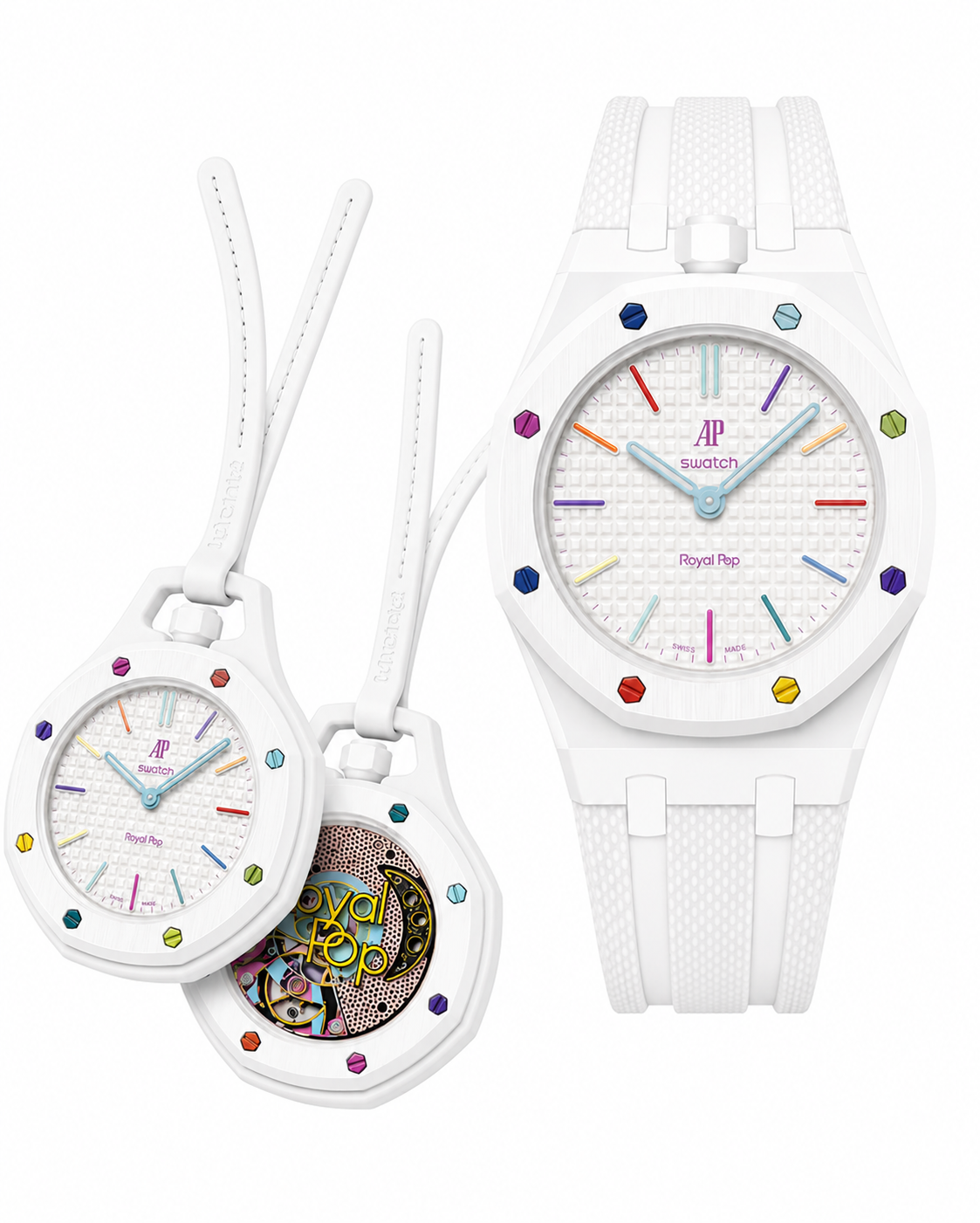 Royal Pop + Bracelet Royal Pop Silicone Blanc Signature