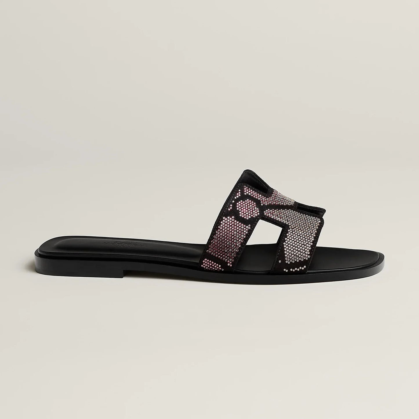 Sandales Oran Noir Et Rose